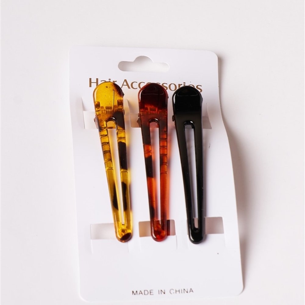 Tortoise Shell Trio Curved Barrette Set - Picture 2 of 3